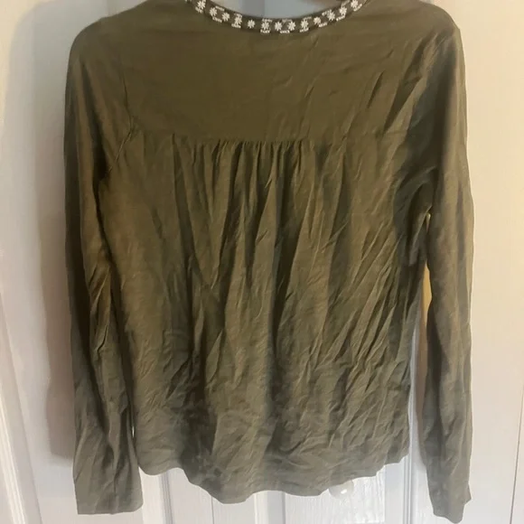 Style & Co. Olive Embroidered Women's Top - Picture 3 of 4